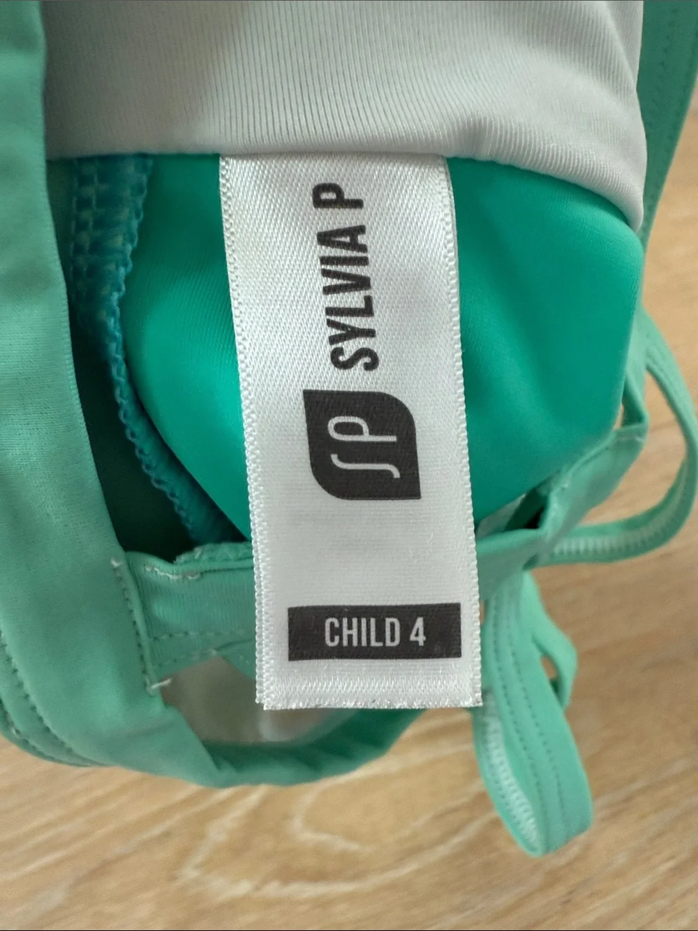MAGGIE × SYLVIA P Girls Teal Shimmer Leotard Child Size 4